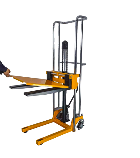 Adjustable Fork Pallet Stacker with Platform - PJ Series