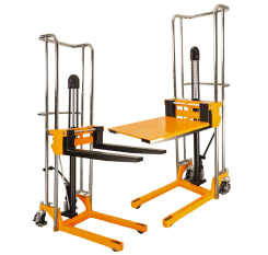 Adjustable Fork Pallet Stacker with Platform - PJ Series