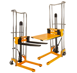 Adjustable Fork Pallet Stacker with Platform - PJ Series