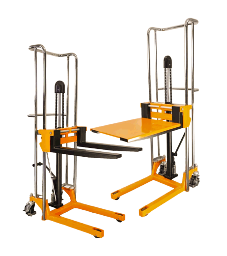 Adjustable Fork Pallet Stacker with Platform - PJ Series
