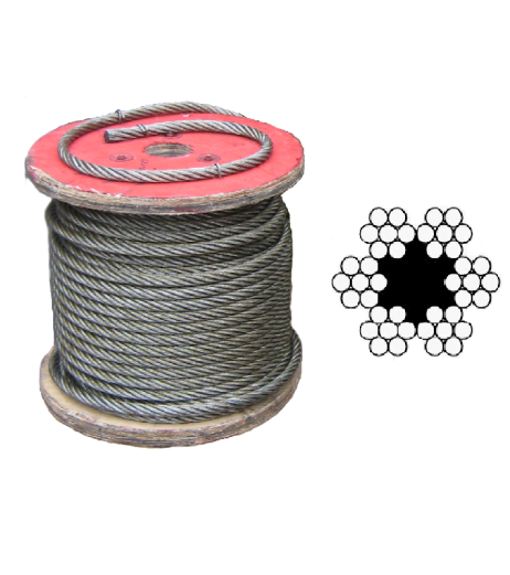 6x7 Galvanized Steel Wire Rope – Fibre Core