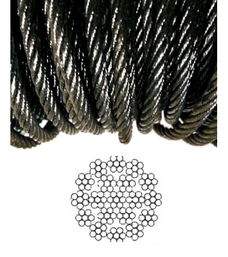 Black Wire Rope 19x7