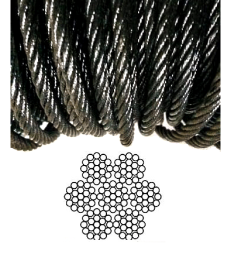 Black Wire Rope  7x19