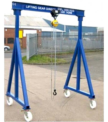 500KG Mobile Lifting Gantry with 4.5MTR Under beam x 4MTR Span 