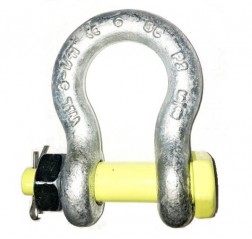 Yellow Pin Bow Shackle with Safety Bolt