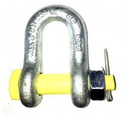 Yellow Pin D Shackle with Safety Bolt