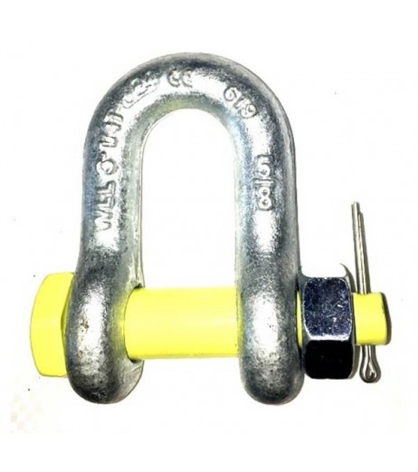 Yellow Pin D Shackle with Safety Bolt