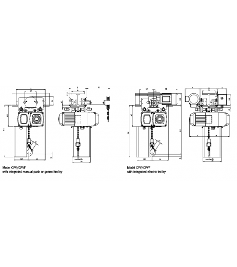 Yale CPV/F 2-8 Electric Hoist with Integrated Trolley