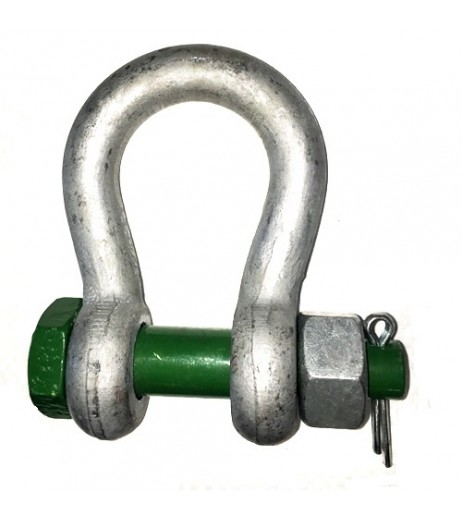 Green Pin Bow Shackle with Safety Bolt