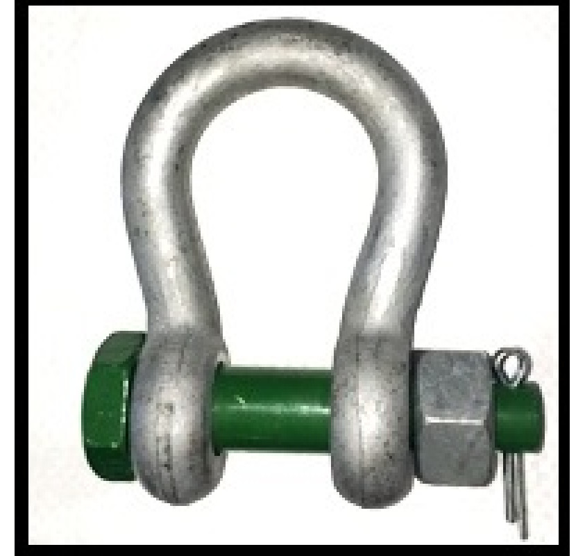 Green Pin Bow shackle with Safety Bolt Lifting Gear Direct