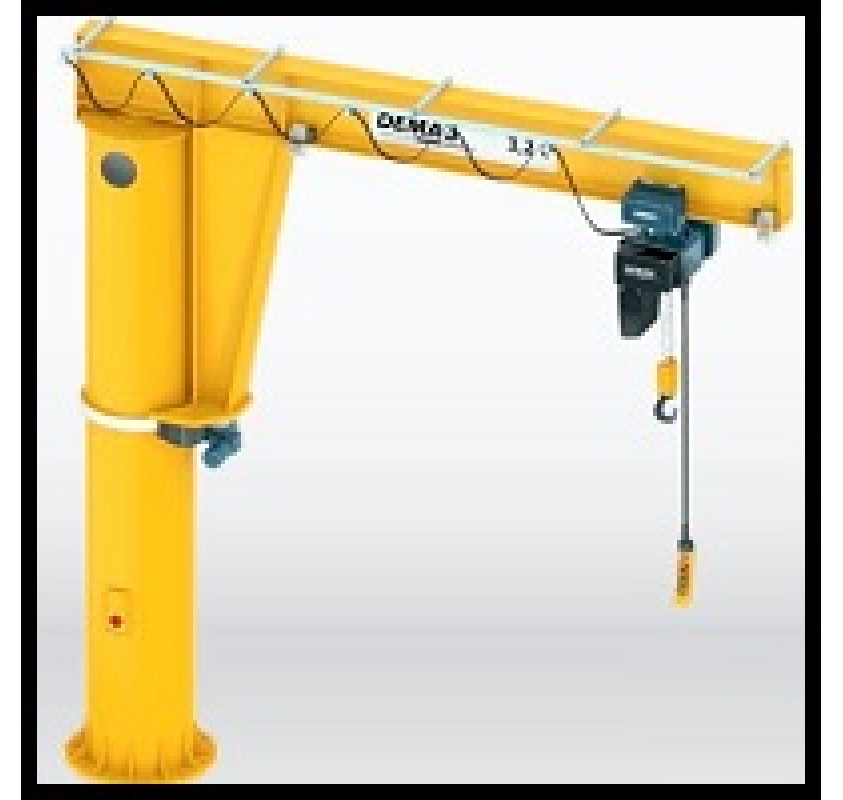 Pillar Mounted High Capacity Large Outreach Jib Cranes Lifting Gear