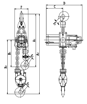 JDN Air Hoist M Series dimensions