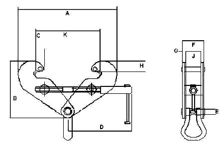 Camlok Sc92 Beam Clamp  dimensions