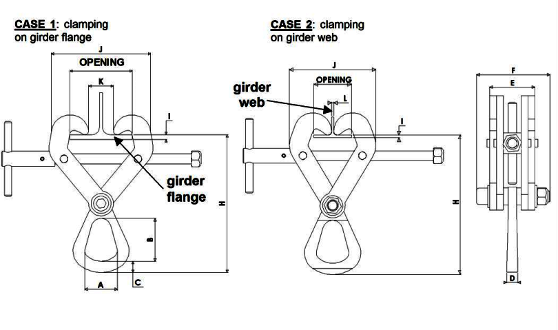 Topal GP Beam Clamp dimensions