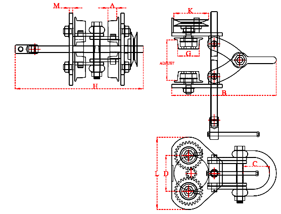 Riley Geared superclamp trolley dimensions