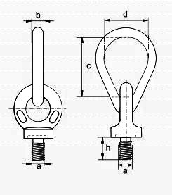 collared eye bolt with reevable egg link - metric