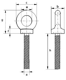 long shank collared eye bolt whitworth thread