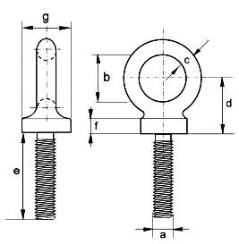 long shank dynamo eye bolt whitworth thread