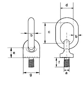 collared eye bolt with oval link - metric thread