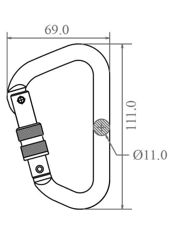 Karabiner FA 50 103 22 dimensions