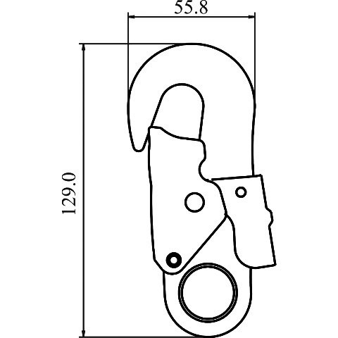 Kratos Steel Snap Hook - FA 50 202 17 dimensions