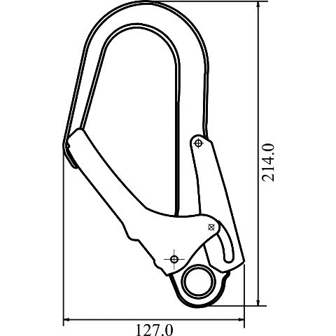 Kratos Steel Scaffold hook Connector FA 50 207 55 dimensions