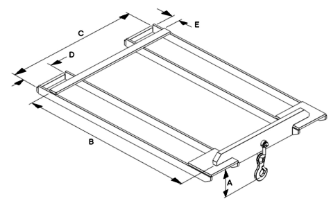  Forklift Hook Attachment with Fixed Reach  dimensions