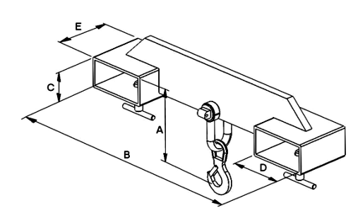  Forklift Hook Attachment with adjustable reach dimensions