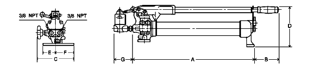 Yale HPH Hydraulic Hand Pump dimensions