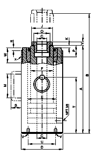 Yale YCS Single acting Hollow Cylinder dimensions