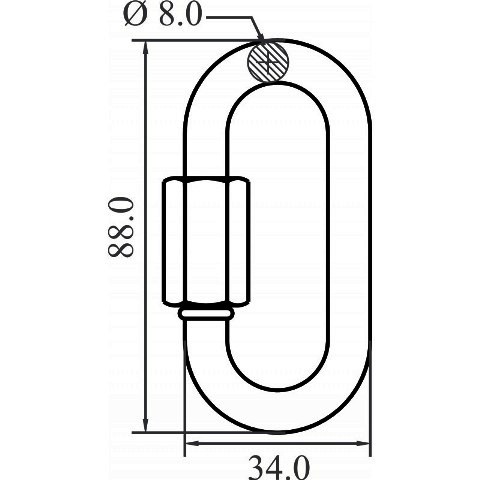 Kratos Oval Quick Link - FA 50 400 16 dimensions