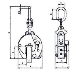 Camlok HG Plate Clamp (High Grip) dimensions