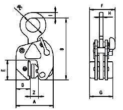 Camlok L J Plate Clamp dimensions