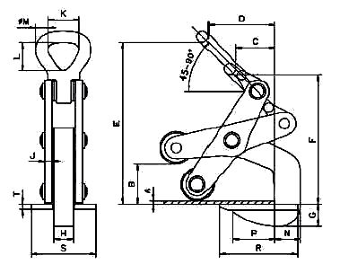 Camlok RH Plate Clamp dimensions