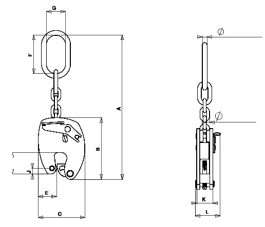 Topal KS Plate Clamp dimensions