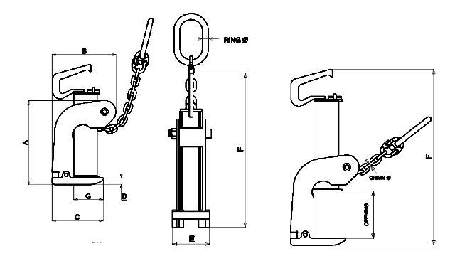 Topal TLC Universal Plate Clamp dimensions