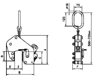 Camlok TSB Plate Clamp dimensions