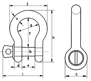 green pin bow shackle dimensions