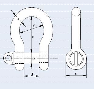 bs small bow shackle dimensions