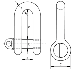 yellow pin dee shackle