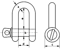 stainless steel high tensile dee shackle dims