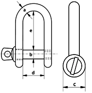 stainless steel long dee shackle