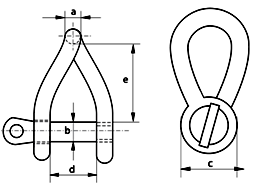 stainless steel twisted shackles