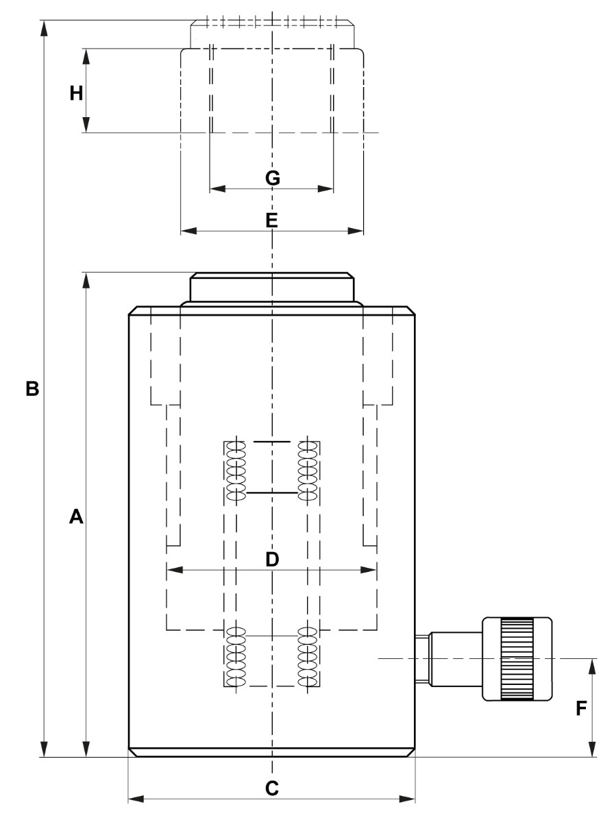 single acting cylinder dimensions
