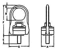 Yoke Metric Thread Swivel Hoist Ring dimensions