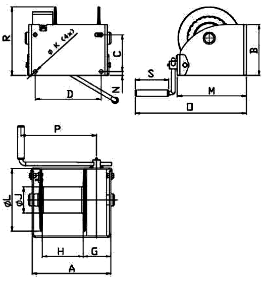 heavy duty wall mounted winch