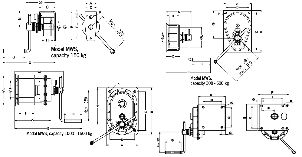 light duty wall mounted winch