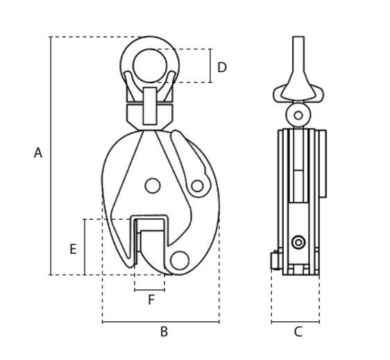 delta universal plate clamp dimensions