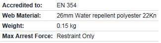 Ridgegear RGL5 Web Restraint specs